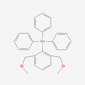 molecular formula C28H28O2Sn B12582476 Stannane, [2,6-bis(methoxymethyl)phenyl]triphenyl- CAS No. 473332-52-4