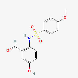 molecular formula C14H13NO5S B12582487 N-(2-Formyl-4-hydroxyphenyl)-4-methoxybenzene-1-sulfonamide CAS No. 646062-93-3