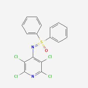 molecular formula C17H10Cl4N2OS B12582501 2,3,5,6-Tetrachloro-4-{[oxo(diphenyl)-lambda~6~-sulfanylidene]amino}pyridine CAS No. 195073-27-9