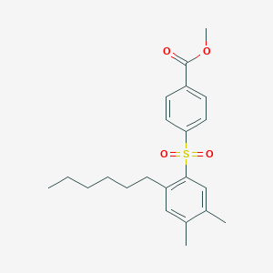 molecular formula C22H28O4S B12582555 Methyl 4-(2-hexyl-4,5-dimethylbenzene-1-sulfonyl)benzoate CAS No. 648436-59-3