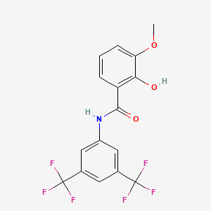 molecular formula C16H11F6NO3 B12582594 N-[3,5-Bis(trifluoromethyl)phenyl]-2-hydroxy-3-methoxybenzamide CAS No. 634184-89-7