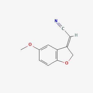molecular formula C11H9NO2 B12582652 Acetonitrile,(5-methoxy-3(2H)-benzofuranylidene)- 
