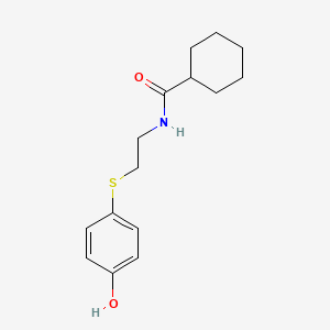 molecular formula C15H21NO2S B12582664 Cyclohexanecarboxamide, N-[2-[(4-hydroxyphenyl)thio]ethyl]- CAS No. 332913-57-2