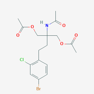 molecular formula C17H21BrClNO5 B125827 N-[1,1-Bis[(acetyloxy)methyl]-3-(4-bromo-2-chlorophenyl)propyl]acetamide CAS No. 951238-23-6