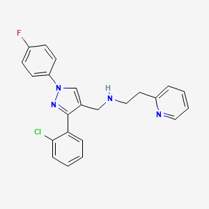 N-[[3-(2-chlorophenyl)-1-(4-fluorophenyl)-4-pyrazolyl]methyl]-2-(2-pyridinyl)ethanamine