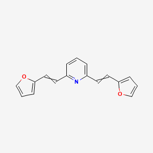 molecular formula C17H13NO2 B12582843 Pyridine, 2,6-bis[2-(2-furanyl)ethenyl]- CAS No. 289636-45-9