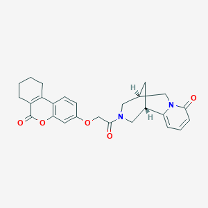 (1S,5R)-3-{[(6-oxo-7,8,9,10-tetrahydro-6H-benzo[c]chromen-3-yl)oxy]acetyl}-1,2,3,4,5,6-hexahydro-8H-1,5-methanopyrido[1,2-a][1,5]diazocin-8-one