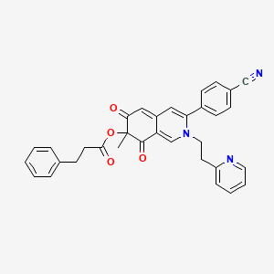 3-Phenylpropanoic acid [3-(4-cyanophenyl)-7-methyl-6,8-dioxo-2-[2-(2-pyridinyl)ethyl]-7-isoquinolinyl] ester