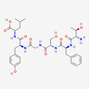 molecular formula C33H46N6O10 B12582992 L-Threonyl-L-phenylalanyl-L-serylglycyl-L-tyrosyl-L-leucine CAS No. 648883-59-4