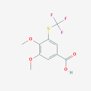 molecular formula C10H9F3O4S B12582995 3,4-Dimethoxy-5-[(trifluoromethyl)sulfanyl]benzoic acid CAS No. 647856-25-5