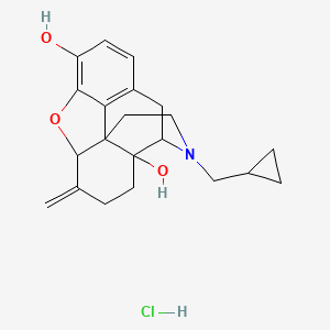 3-(cyclopropylmethyl)-7-methylidene-2,4,5,6,7a,13-hexahydro-1H-4,12-methanobenzofuro[3,2-e]isoquinoline-4a,9-diol;hydrochloride