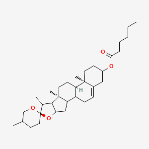 [(6R,9S,13R)-5',7,9,13-tetramethylspiro[5-oxapentacyclo[10.8.0.02,9.04,8.013,18]icos-18-ene-6,2'-oxane]-16-yl] hexanoate