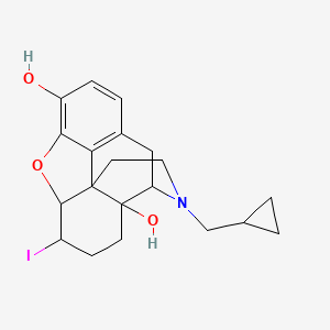 molecular formula C20H24INO3 B1258357 3-(Cyclopropylmethyl)-7-iodo-1,2,4,5,6,7,7a,13-octahydro-4,12-methanobenzofuro[3,2-e]isoquinoline-4a,9-diol 