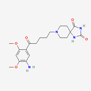 molecular formula C20H28N4O5 B1258361 8-[5-(5-Amino-2,4-dimethoxyphenyl)-5-oxopentyl]-1,3,8-triazaspiro[4.5]decane-2,4-dione 