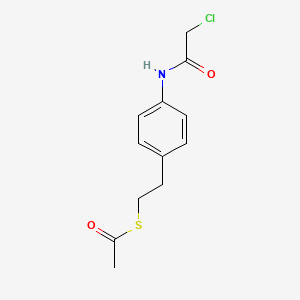 molecular formula C12H14ClNO2S B12583717 S-{2-[4-(2-Chloroacetamido)phenyl]ethyl} ethanethioate CAS No. 614760-01-9