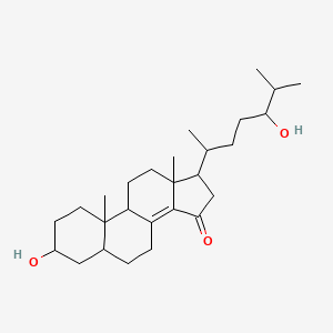 molecular formula C27H44O3 B1258387 3-Hydroxy-17-(5-hydroxy-6-methylheptan-2-yl)-10,13-dimethyl-1,2,3,4,5,6,7,9,11,12,16,17-dodecahydrocyclopenta[a]phenanthren-15-one 