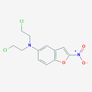 molecular formula C12H12Cl2N2O3 B012584 5-Benzofuranamine, N,N-bis(2-chloroethyl)-2-nitro- CAS No. 109143-16-0