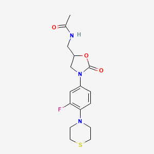 molecular formula C16H20FN3O3S B1258400 N-[[3-(3-fluoro-4-thiomorpholin-4-ylphenyl)-2-oxo-1,3-oxazolidin-5-yl]methyl]acetamide 