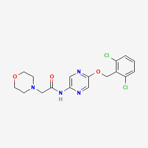 molecular formula C17H18Cl2N4O3 B12584090 N-{5-[(2,6-Dichlorophenyl)methoxy]pyrazin-2-yl}-2-(morpholin-4-yl)acetamide CAS No. 642084-65-9