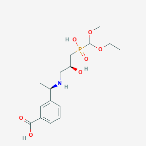 molecular formula C17H28NO7P B1258419 3-[(1R)-1-[[(2S)-3-[diethoxymethyl(hydroxy)phosphoryl]-2-hydroxypropyl]amino]ethyl]benzoic acid 