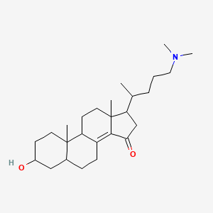 molecular formula C26H43NO2 B1258420 17-[5-(Dimethylamino)pentan-2-yl]-3-hydroxy-10,13-dimethyl-1,2,3,4,5,6,7,9,11,12,16,17-dodecahydrocyclopenta[a]phenanthren-15-one 