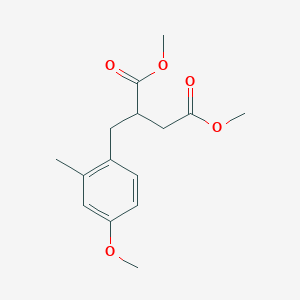 molecular formula C15H20O5 B12584295 Dimethyl 2-[(4-methoxy-2-methylphenyl)methyl]butanedioate CAS No. 634197-33-4