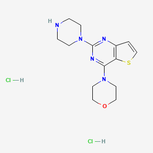 molecular formula C14H21Cl2N5OS B1258437 4-(2-Piperazin-1-ylthieno[3,2-d]pyrimidin-4-yl)morpholine;dihydrochloride 