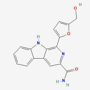 molecular formula C17H13N3O3 B1258442 1-[5-(hydroxymethyl)-2-furyl]-9H-pyrido[3,4-b]indole-3-carboxamide 