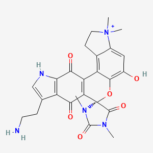 molecular formula C25H26N5O6+ B1258456 Exiguamine A 