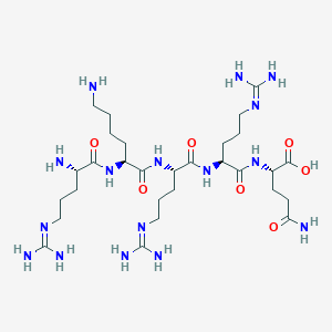 molecular formula C29H58N16O7 B12584582 N~5~-(Diaminomethylidene)-L-ornithyl-L-lysyl-N~5~-(diaminomethylidene)-L-ornithyl-N~5~-(diaminomethylidene)-L-ornithyl-L-glutamine CAS No. 647375-86-8