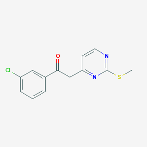 molecular formula C13H11ClN2OS B12584602 1-(3-Chlorophenyl)-2-[2-(methylsulfanyl)pyrimidin-4-yl]ethan-1-one CAS No. 616196-35-1
