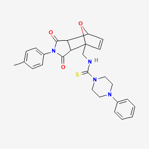 N-[[2-(4-methylphenyl)-1,3-dioxo-7,7a-dihydro-3aH-octahydro-1H-4,7-epoxyisoindol-4-yl]methyl]-4-phenyl-1-piperazinecarbothioamide