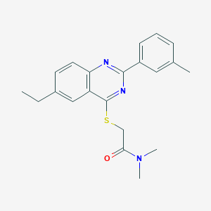 molecular formula C21H23N3OS B12584622 2-(6-Ethyl-2-m-tolylquinazolin-4-ylsulfanyl)-N,N-dimethylacetamide 