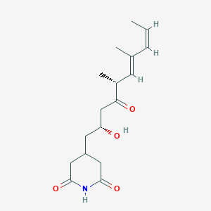 molecular formula C17H25NO4 B1258464 4-[(2R,5R,6E,8Z)-2-Hydroxy-4-oxo-5,7-dimethyl-6,8-decadienyl]-2,6-piperidinedione 