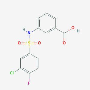 molecular formula C13H9ClFNO4S B12584725 Benzoicacid, 3-[[(3-chloro-4-fluorophenyl)sulfonyl]amino]- CAS No. 612043-03-5