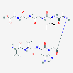 molecular formula C34H57N11O10 B12584787 L-Valyl-L-valyl-L-histidylglycyl-L-alanyl-L-isoleucylglycylglycyl-L-alanine CAS No. 647837-69-2