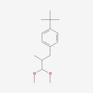 molecular formula C16H26O2 B12584823 Benzene, 1-(3,3-dimethoxy-2-methylpropyl)-4-(1,1-dimethylethyl)- CAS No. 221392-07-0