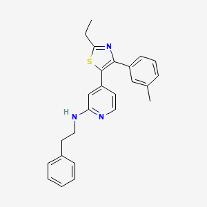 molecular formula C25H25N3S B12584832 N-[4-[2-Ethyl-4-(3-methylphenyl)-1,3-thiazol-5-YL]-2-pyridyl]-N-(2-phenylethyl)amine CAS No. 303163-01-1