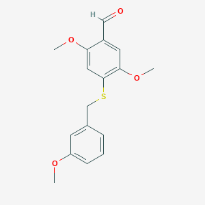 molecular formula C17H18O4S B12584876 Benzaldehyde, 2,5-dimethoxy-4-[[(3-methoxyphenyl)methyl]thio]- CAS No. 648957-13-5
