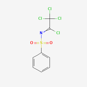 molecular formula C8H5Cl4NO2S B12584977 N-(Benzenesulfonyl)-2,2,2-trichloroethanimidoyl chloride CAS No. 201989-34-6