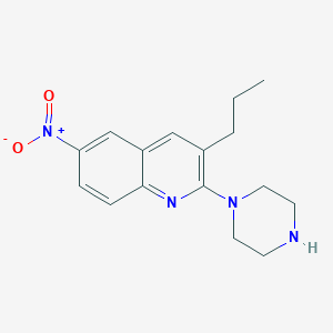 molecular formula C16H20N4O2 B12584985 Quinoline, 6-nitro-2-(1-piperazinyl)-3-propyl- CAS No. 610320-09-7