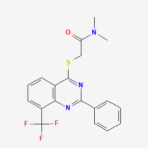 molecular formula C19H16F3N3OS B12584994 Acetamide,N,N-dimethyl-2-[[2-phenyl-8-(trifluoromethyl)-4-quinazolinyl]thio]- 