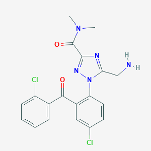 molecular formula C19H17Cl2N5O2 B012585 5-(aminomethyl)-1-[4-chloro-2-(2-chlorobenzoyl)phenyl]-N,N-dimethyl-1,2,4-triazole-3-carboxamide CAS No. 102821-00-1