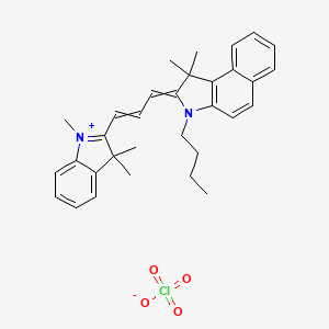 molecular formula C32H37ClN2O4 B12585052 (2Z)-3-butyl-1,1-dimethyl-2-[(E)-3-(1,3,3-trimethylindol-1-ium-2-yl)prop-2-enylidene]benzo[e]indole;perchlorate CAS No. 214706-06-6