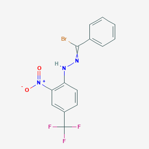 molecular formula C14H9BrF3N3O2 B12585075 Benzenecarbohydrazonoylbromide, N-[2-nitro-4-(trifluoromethyl)phenyl]- CAS No. 300405-13-4