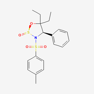 molecular formula C19H23NO4S2 B12585086 (2S,4R)-5,5-diethyl-3-(4-methylphenyl)sulfonyl-4-phenyloxathiazolidine 2-oxide CAS No. 620627-49-8