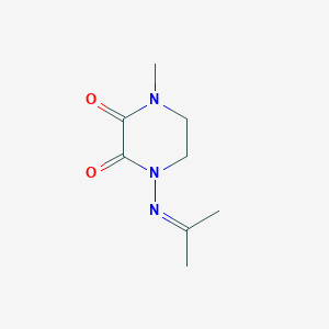 molecular formula C8H13N3O2 B12585115 1-Methyl-4-[(propan-2-ylidene)amino]piperazine-2,3-dione CAS No. 259105-93-6