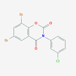 molecular formula C14H6Br2ClNO3 B12585118 6,8-Dibromo-3-(3-chlorophenyl)-1,3-benzoxazine-2,4-dione CAS No. 203321-02-2