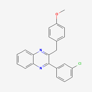 molecular formula C22H17ClN2O B12585156 Quinoxaline, 2-(3-chlorophenyl)-3-[(4-methoxyphenyl)methyl]- CAS No. 649739-82-2
