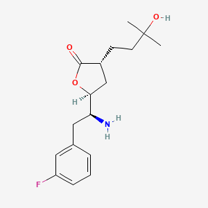 molecular formula C17H24FNO3 B12585188 (3R,5S)-3-(3-Hydroxy-3-methylbutyl)-5-[(S)-alpha-amino-3-fluorophenethyl]tetrahydrofuran-2-one CAS No. 624736-59-0